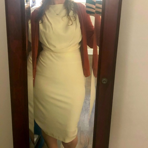 Express cream mock neck midi dress - Picture 8 of 8